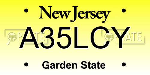 A35LCY New Jersey License Plate