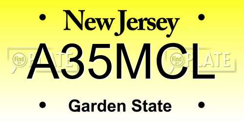 A35MCL New Jersey License Plate