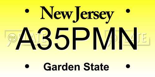 A35PMN New Jersey License Plate