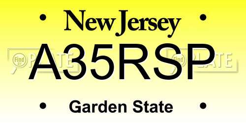 A35RSP New Jersey License Plate