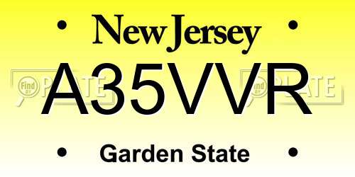 A35VVR New Jersey License Plate