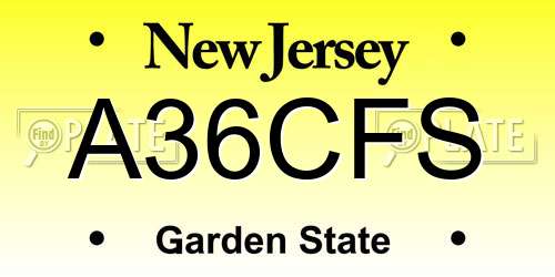 A36CFS New Jersey License Plate
