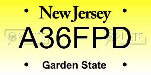 A36FPD New Jersey License Plate