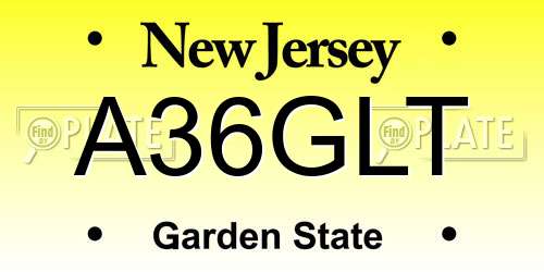 A36GLT New Jersey License Plate