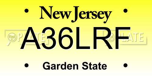 A36LRF New Jersey License Plate