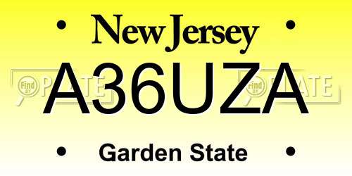 A36UZA New Jersey License Plate