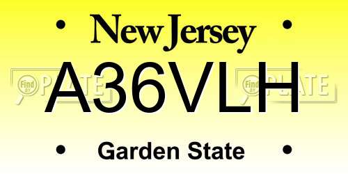 A36VLH New Jersey License Plate