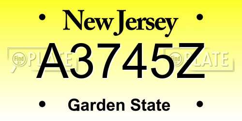 A3745Z New Jersey License Plate