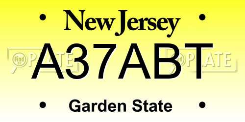 A37ABT New Jersey License Plate