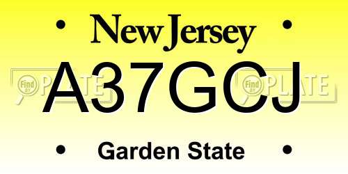A37GCJ New Jersey License Plate
