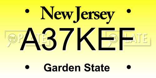 A37KEF New Jersey License Plate