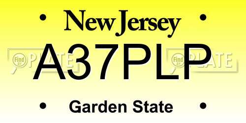 A37PLP New Jersey License Plate