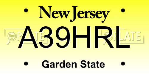 A39HRL New Jersey License Plate