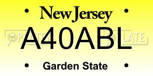 A40ABL New Jersey License Plate
