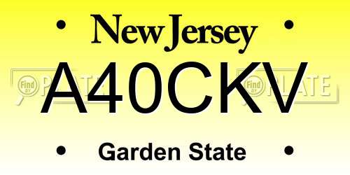 A40CKV New Jersey License Plate