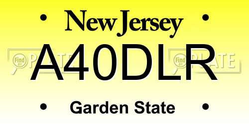 A40DLR New Jersey License Plate