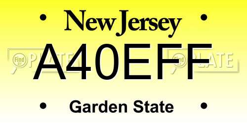 A40EFF New Jersey License Plate