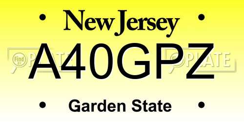 A40GPZ New Jersey License Plate