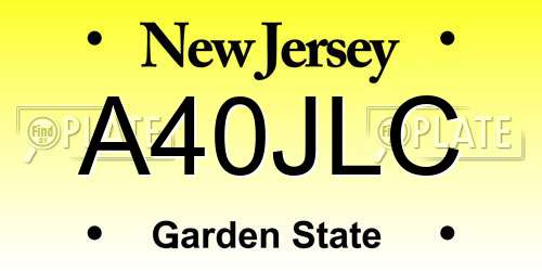 A40JLC New Jersey License Plate