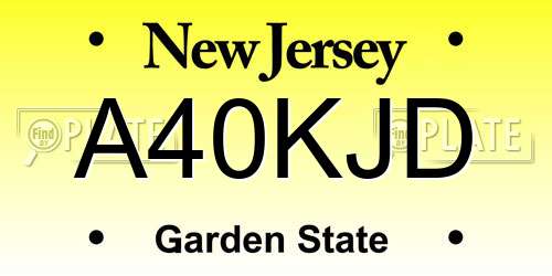 A40KJD New Jersey License Plate