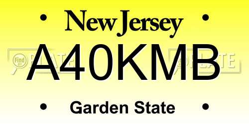 A40KMB New Jersey License Plate