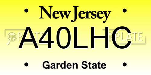 A40LHC New Jersey License Plate