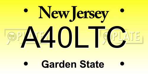 A40LTC New Jersey License Plate
