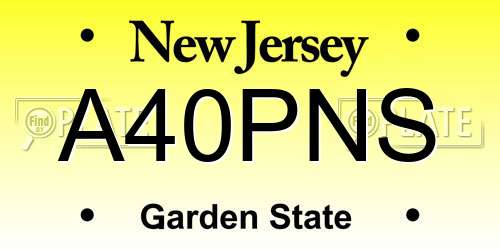 A40PNS New Jersey License Plate
