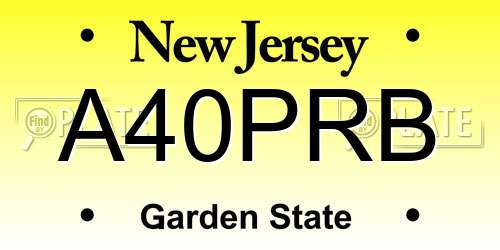A40PRB New Jersey License Plate