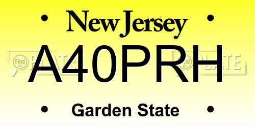 A40PRH New Jersey License Plate