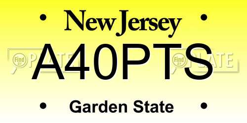 A40PTS New Jersey License Plate