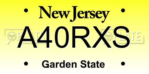 A40RXS New Jersey License Plate