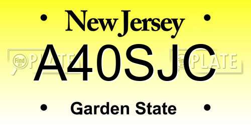 A40SJC New Jersey License Plate