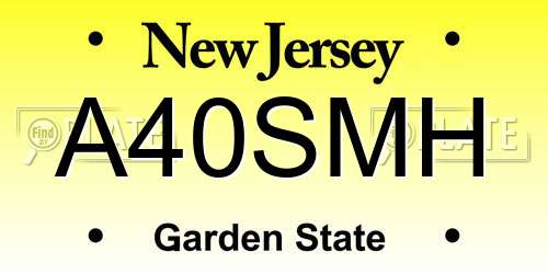 A40SMH New Jersey License Plate