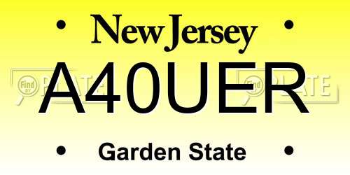 A40UER New Jersey License Plate