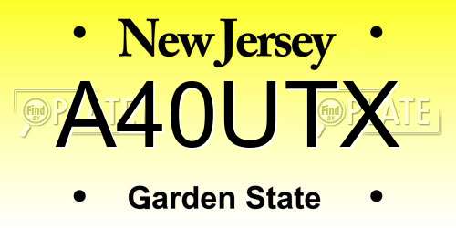 A40UTX New Jersey License Plate