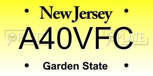 A40VFC New Jersey License Plate