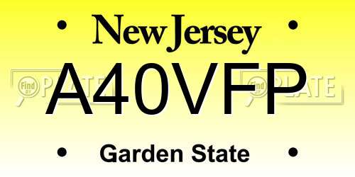 A40VFP New Jersey License Plate