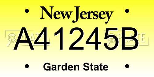 A41245B New Jersey License Plate