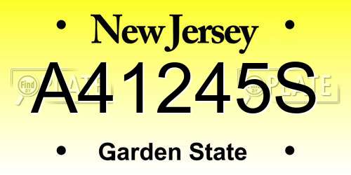 A41245S New Jersey License Plate