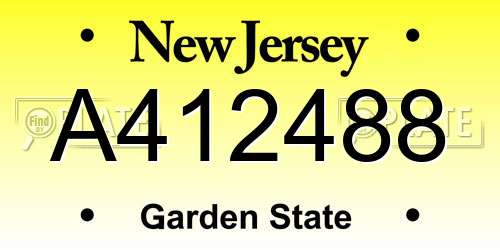 A412488 New Jersey License Plate