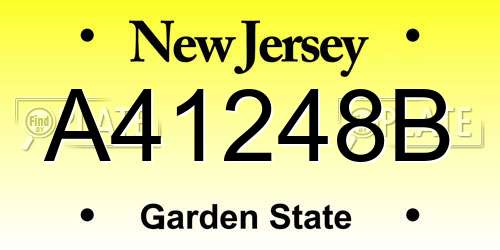 A41248B New Jersey License Plate