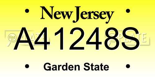 A41248S New Jersey License Plate