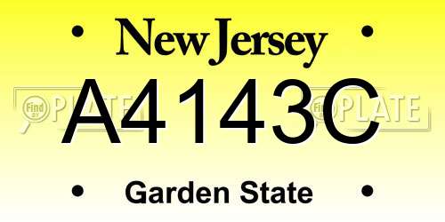A4143C New Jersey License Plate