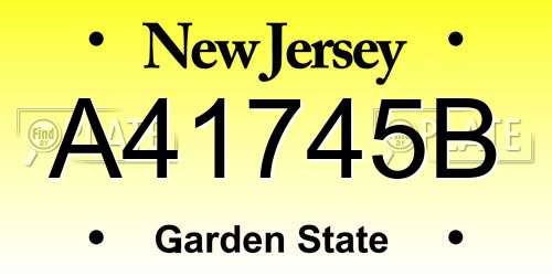 A41745B New Jersey License Plate