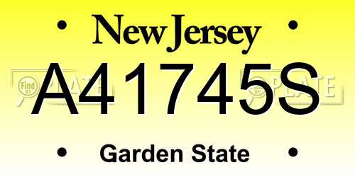A41745S New Jersey License Plate