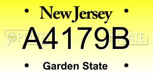 A4179B New Jersey License Plate