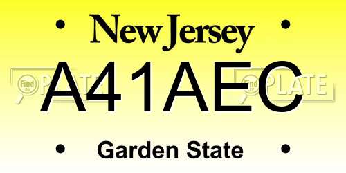 A41AEC New Jersey License Plate