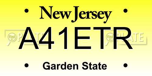 A41ETR New Jersey License Plate