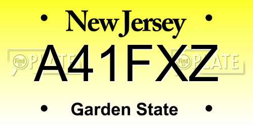 A41FXZ New Jersey License Plate